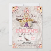 Girls Sleepover Einladung, Glamping Einladung (Vorderseite)