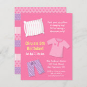 Girls Sleepover Slumber Geburtstagsparty Einladung (Vorne/Hinten)