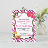 Girls Sleepover Slumber Party Einladung (Stehend Vorderseite)