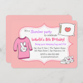 Girls Slumber Geburtstagsparty, Sleepover Pajama Einladung (Vorne/Hinten)