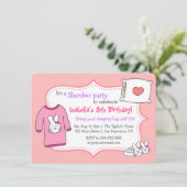Girls Slumber Geburtstagsparty, Sleepover Pajama Einladung (Stehend Vorderseite)