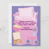 Girls Slumber Party Sleepover Pajama Einladung (Rückseite)