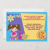 Girls Slumber Party Sleepover Pajama Einladung (Rückseite)