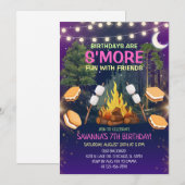 Girls S'more Fun Campfire Smores Birthday Party Einladung (Vorne/Hinten)