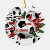 Girls Soccer Ball Blowout Keramikornament (Vorne)