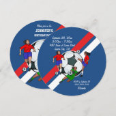 Girls Soccer Ball Geburtstagsparty Einladung (Vorne/Hinten)