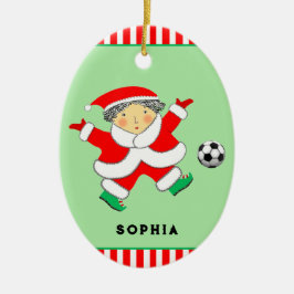Girls Soccer Christmas Collectible Keramik Ornament