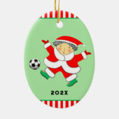 Girls Soccer Christmas Collectible Keramik Ornament (Hinten)