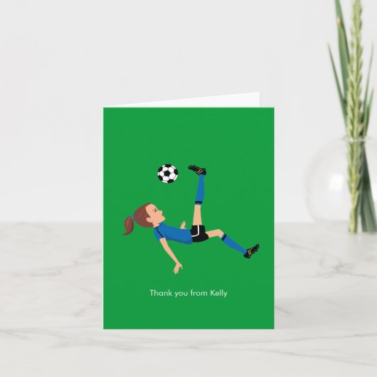 Girl's Soccer Danke-Card Dankeskarte (Vorderseite)