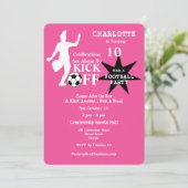 Girls Soccer Geburtstagsparty Einladung (Stehend Vorderseite)