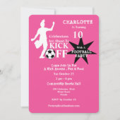 Girls Soccer Geburtstagsparty Einladung (Vorderseite)