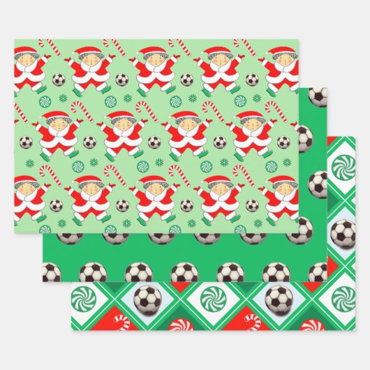 Girls Soccer Holiday Geschenkpapier Set (Set)
