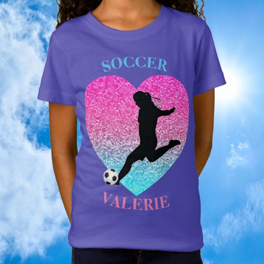 Girls Soccer Lila T - Shirt