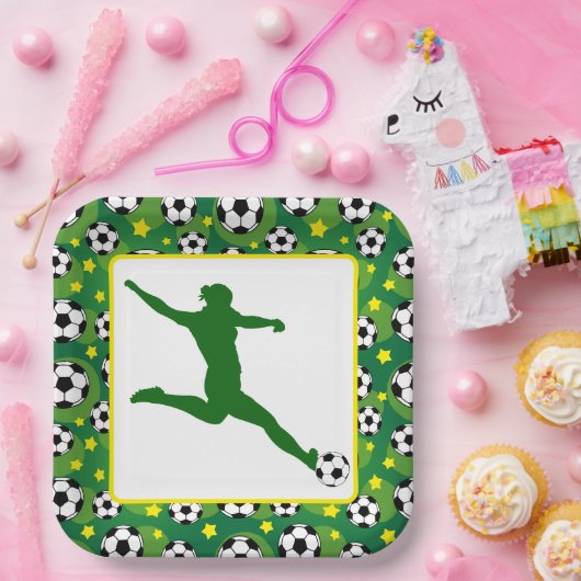 Girls Soccer Party Paper Plate Pappteller (Party)
