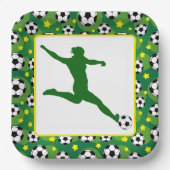 Girls Soccer Party Paper Plate Pappteller (Vorderseite)