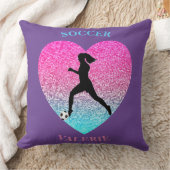 Girls Soccer Personalisierter Lila Kissen (Decke)
