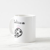 Girls Soccer Queens Crown Sport Team Personalisier Kaffeetasse (Vorderseite Links)