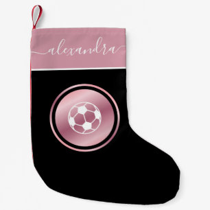 Girls Soccer Rose Gold Ball & Hübsche Mädchenbezei Kleiner Weihnachtsstrumpf