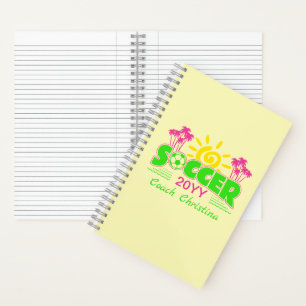 Girls Soccer Sunshine Palm Trees Notizblock