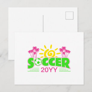 Girls Soccer Sunshine Palm Trees Postkarte