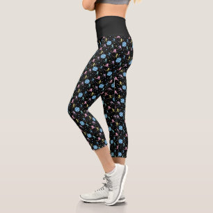 Girls Softball - Frauen Spieler mit Sternen Capri Leggings
