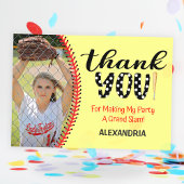 Girls Softball Geburtstagsparty Dankeskarte