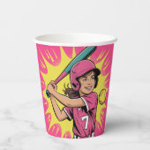 Girls Softball Geburtstagsparty Pappbecher (Rückseite)