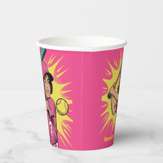 Girls Softball Geburtstagsparty Pappbecher (Rechts)