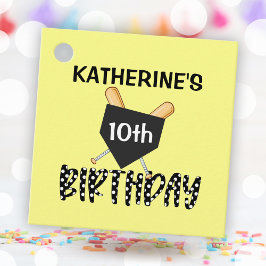 Girls Softball Geburtstagsparty Square Geschenkanhänger