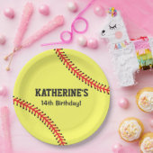 Girls Softball Geburtstagsparty Thema Pappteller (Party)