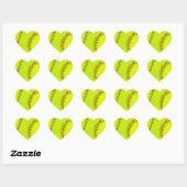 Girls Softball Heart Stickers (Blatt)