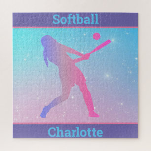 Girls Softball Pastel Puzzle