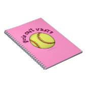 Girls Softball-Pink-Text Notizblock (Rechte Seite)