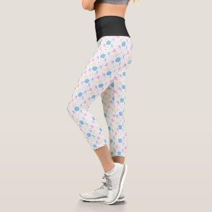 Girls Softball Player Stars Capri Leggings