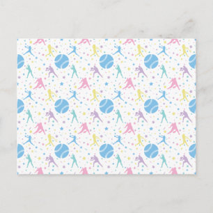 Girls Softball Player Stars Postkarte