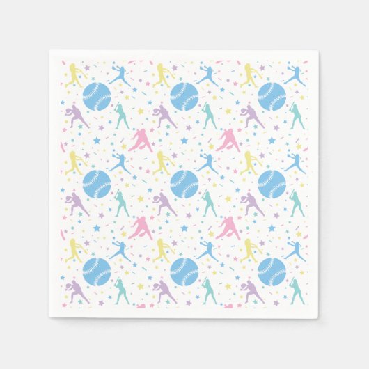 Girls Softball Player Stars Serviette (Vorderseite)