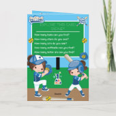 Girls Softball Secret Message Happy Birthday Karte (Rückseite)