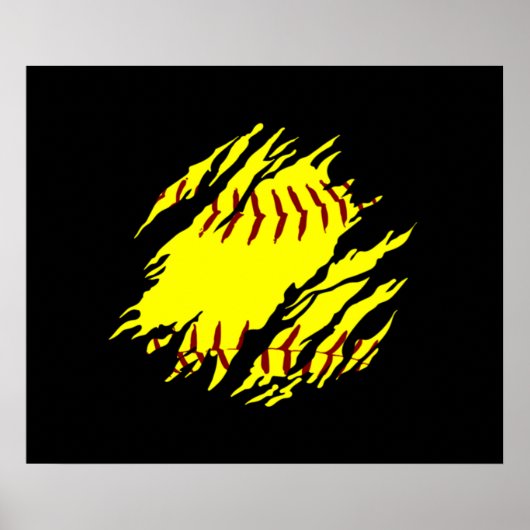 Girls Softball Stitches Fastpitch Gear Poster (Vorne)