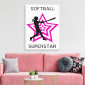 Girls Softball Superstar Leinwanddruck (Insitu (Wohnzimmer))
