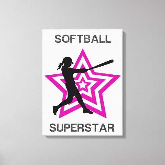Girls Softball Superstar Leinwanddruck (Vorderseite)