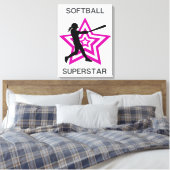 Girls Softball Superstar Leinwanddruck (Insitu (Schlafzimmer))