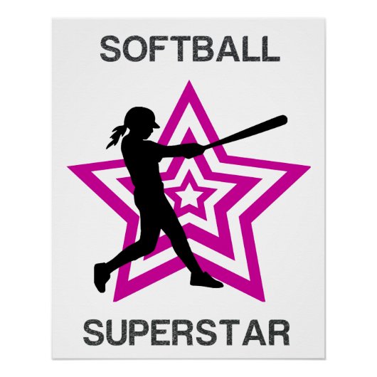 Girls Softball Superstar Poster (Vorderseite)