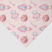 Girls Space Birthday Pink Astronaut Seidenpapier (Ausschnitt)