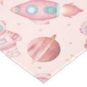 Girls Space Birthday Pink Astronaut Tischdecke (Schrägansicht)