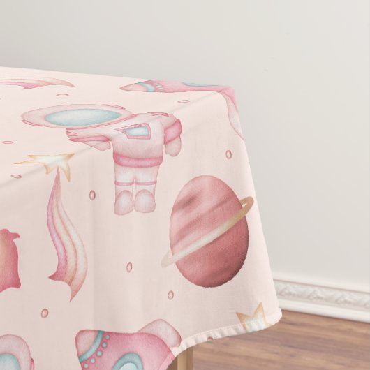 Girls Space Birthday Pink Astronaut Tischdecke (Beispiel)