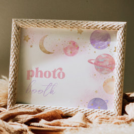 Girl's Space Foto Booth Sign Poster