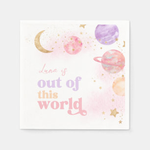 Girl's Space Party Napkins Serviette