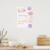 Girl's Space Party Welcome Poster (Küche)