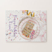 Girls Sparkly Sprinkles White Birthday Cake Puzzle (Horizontal)