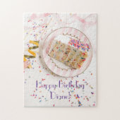 Girls Sparkly Sprinkles White Birthday Cake Puzzle (Vertikal)